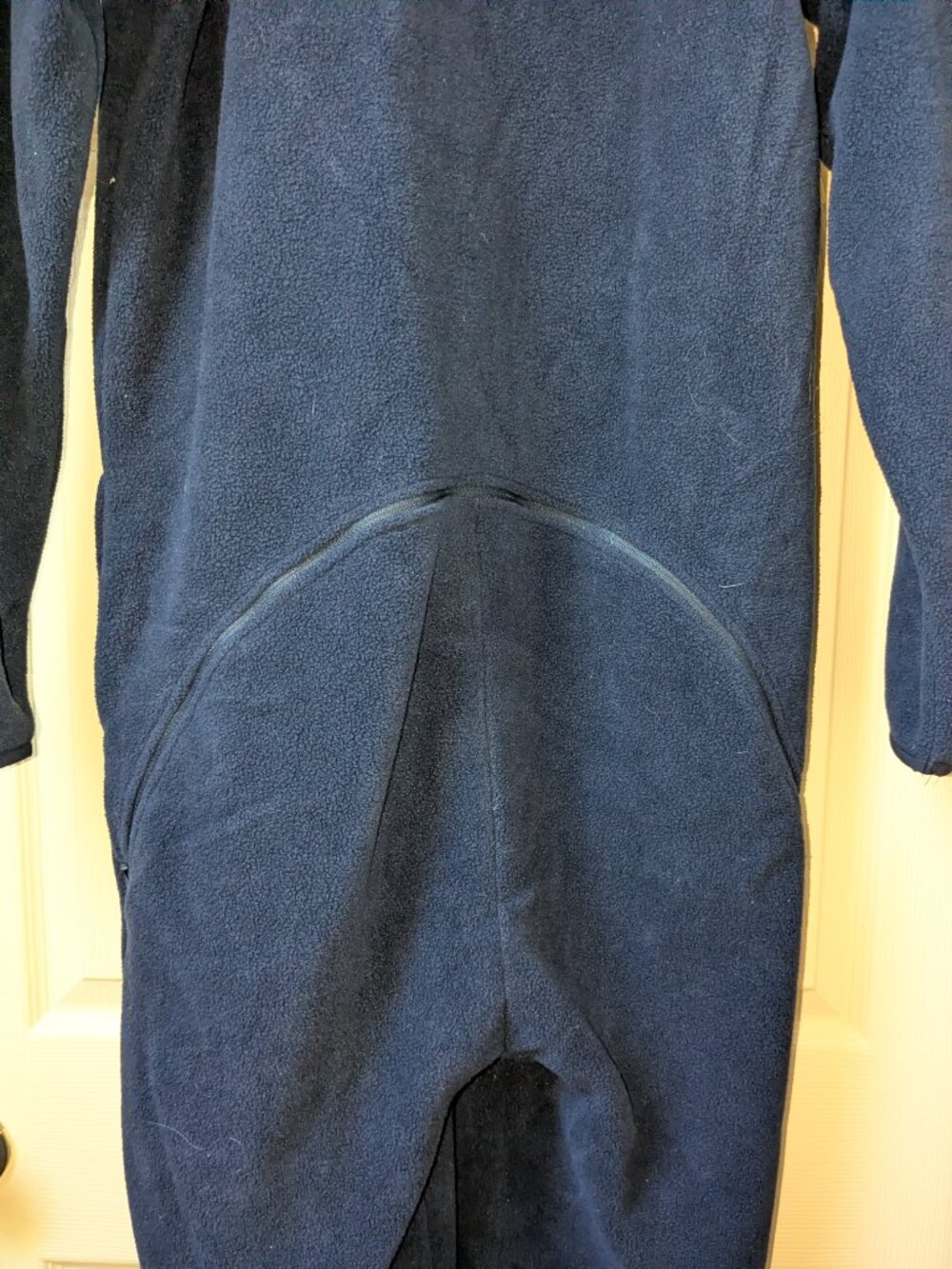 Onepiece Norway Navy Blue Fleece Jumpsuit Medium Sherpa Collar Mens Lounge Zip - Picture 9 of 16